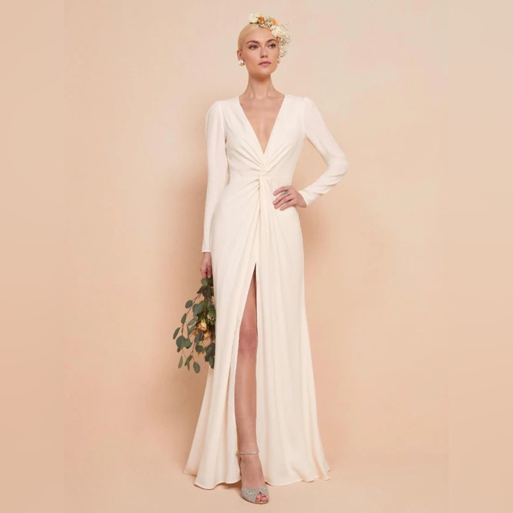 Reformation Gatsby long sleeve v neck dress